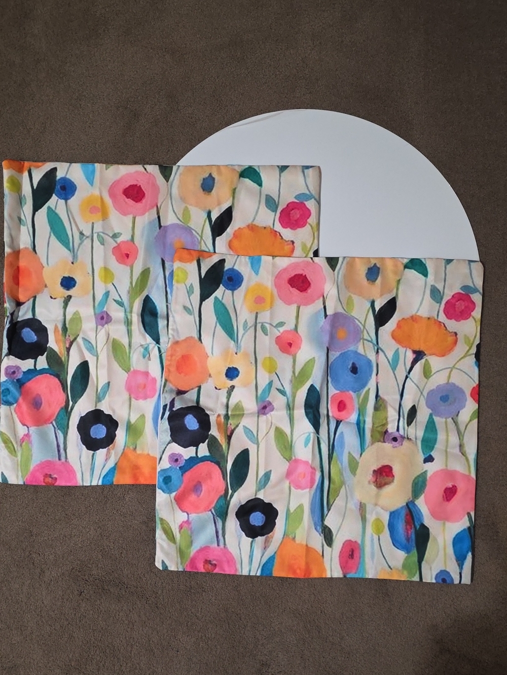 Colorful Floral Pillow Shams - Bright Watercolor Flowers